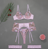 Purple lace sexy see-through underwear